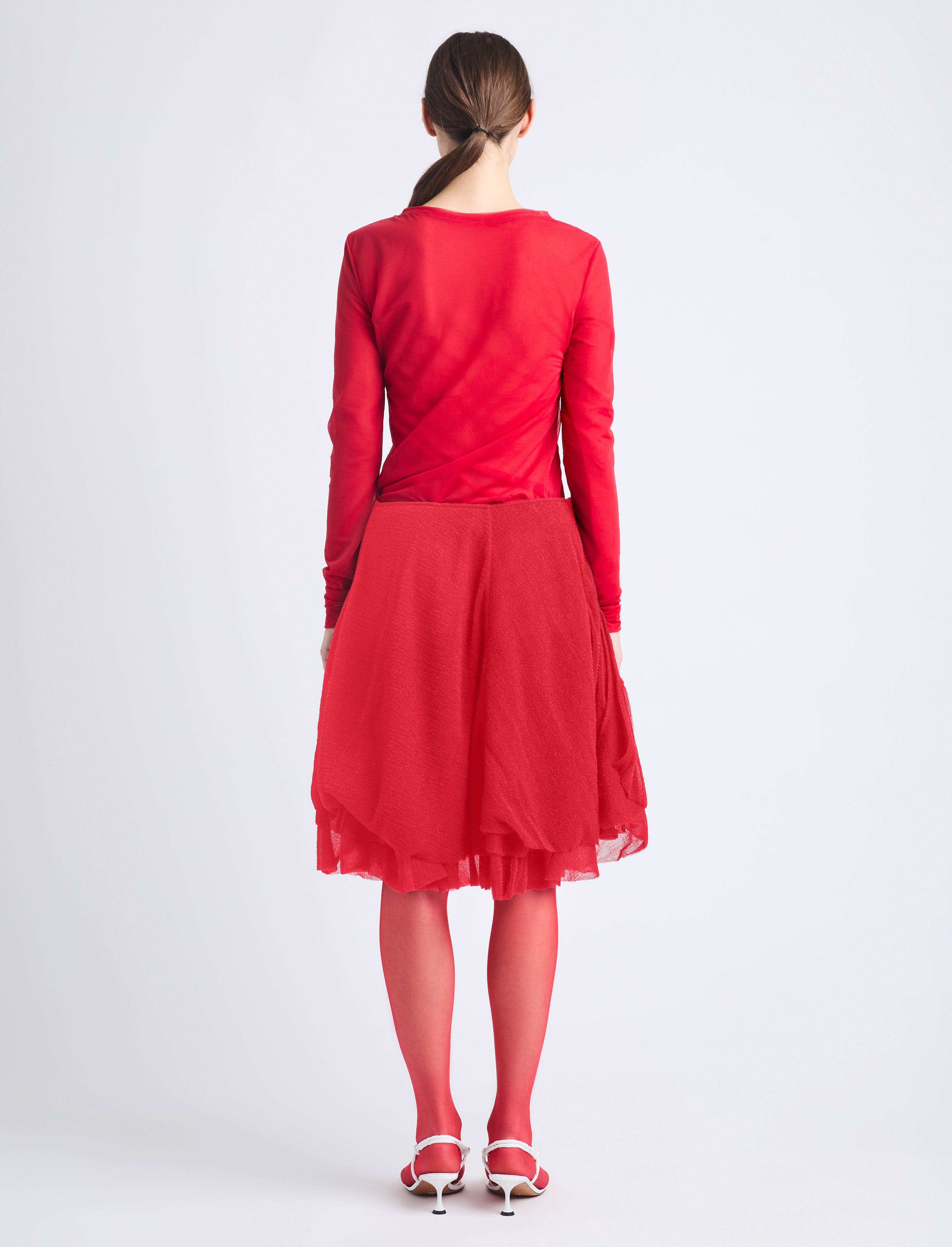 Dara Layered Top in Technical Nylon Jersey - 4
