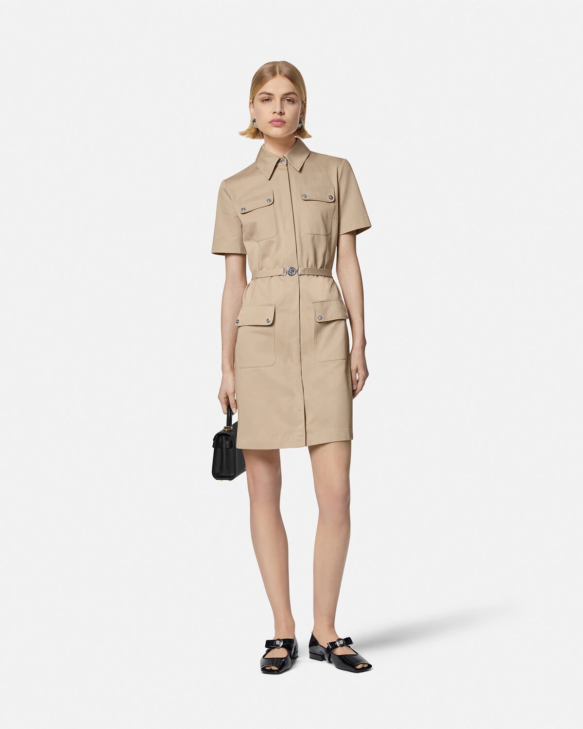 Cargo Gabardine Mini Shirt Dress - 2
