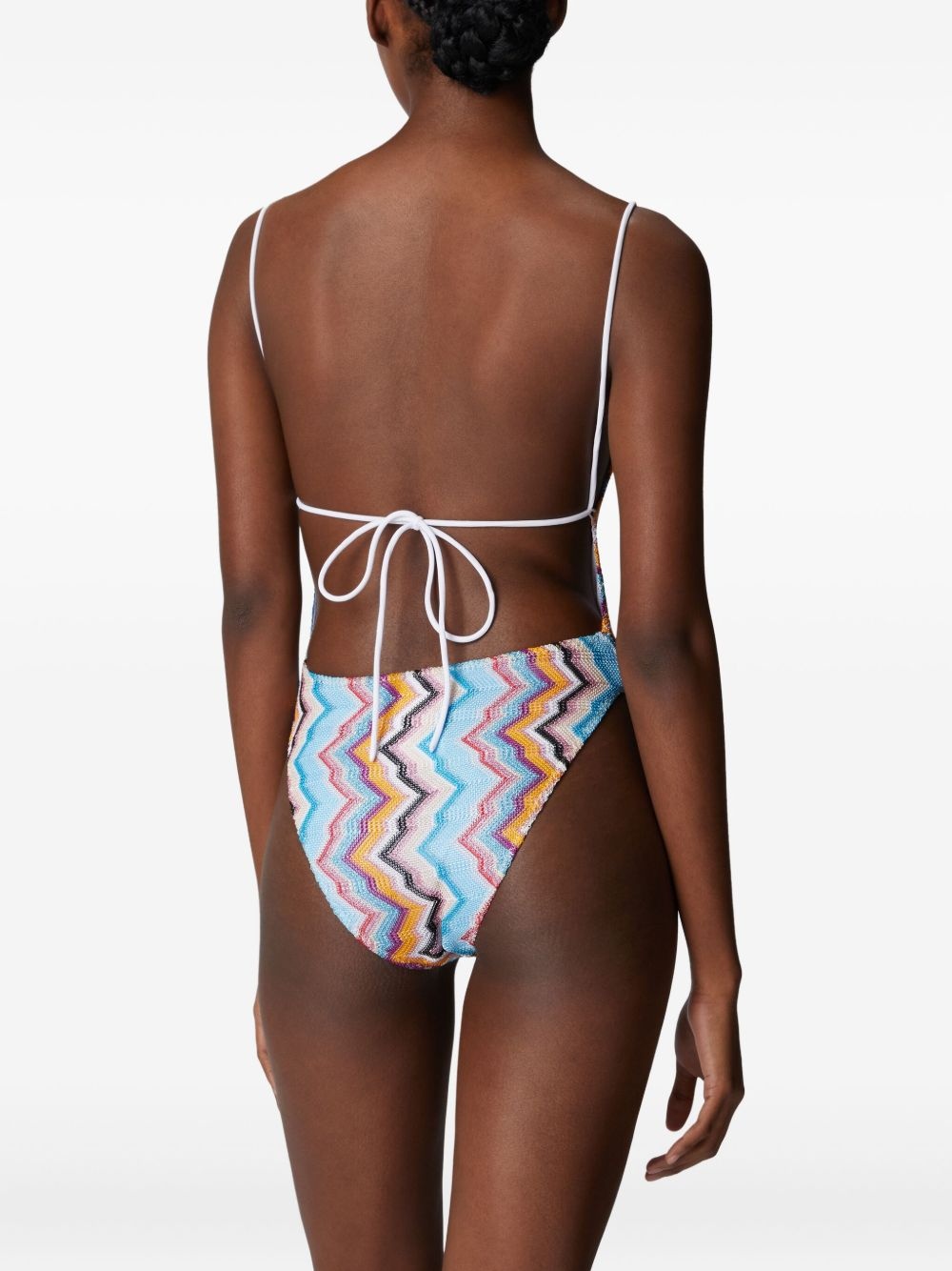 zigzag-pattern swimsuit - 3
