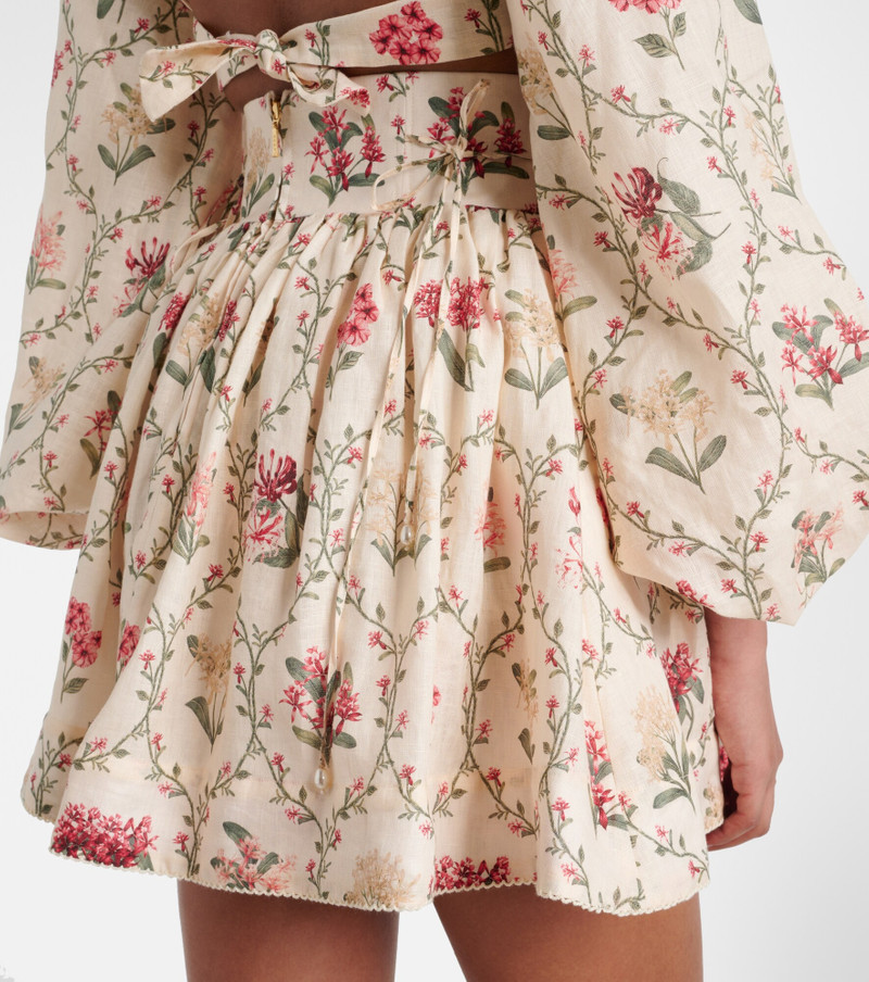 Floral linen miniskirt 5