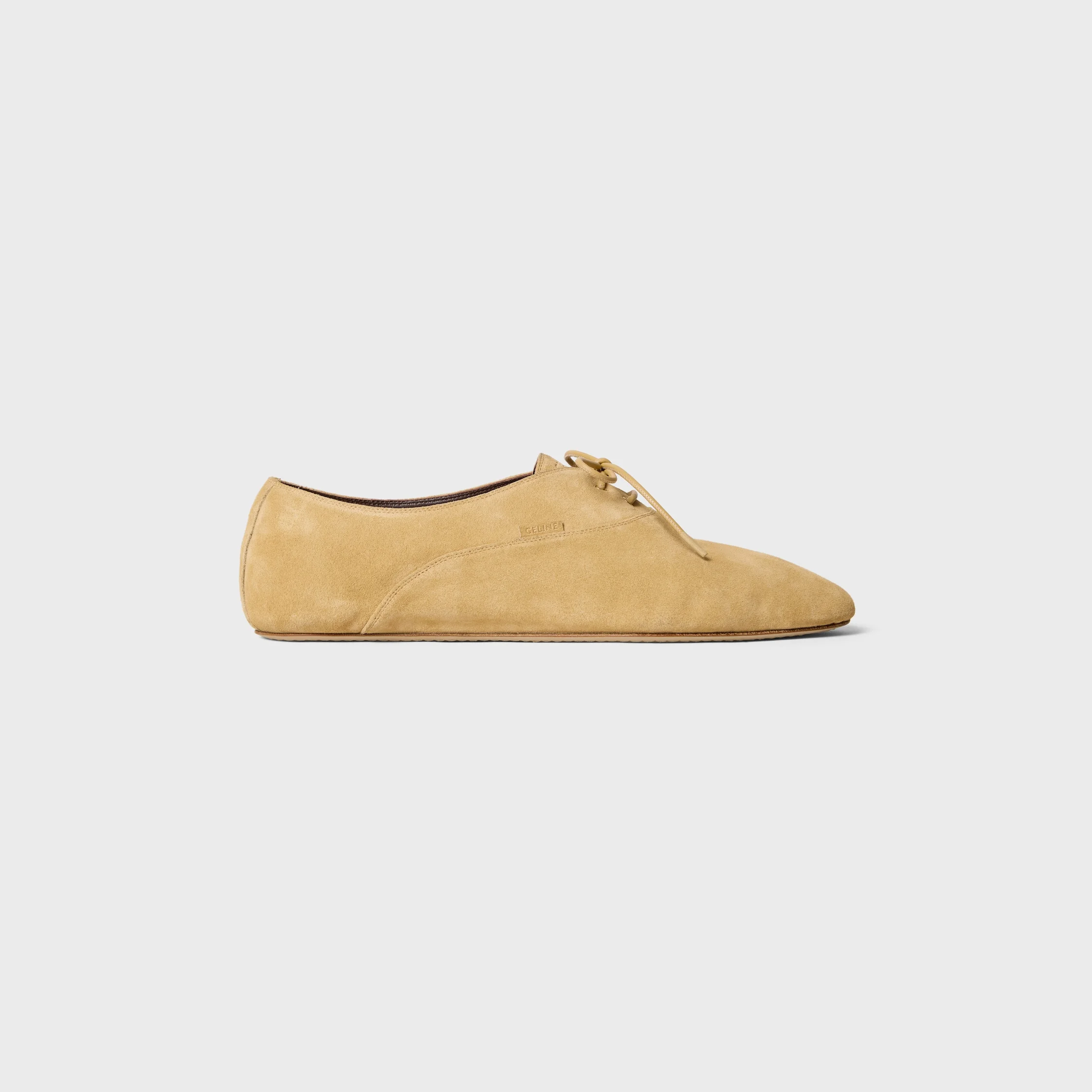 BALLET LACE-UP SHOE IN SUEDE CALFSKIN - 1