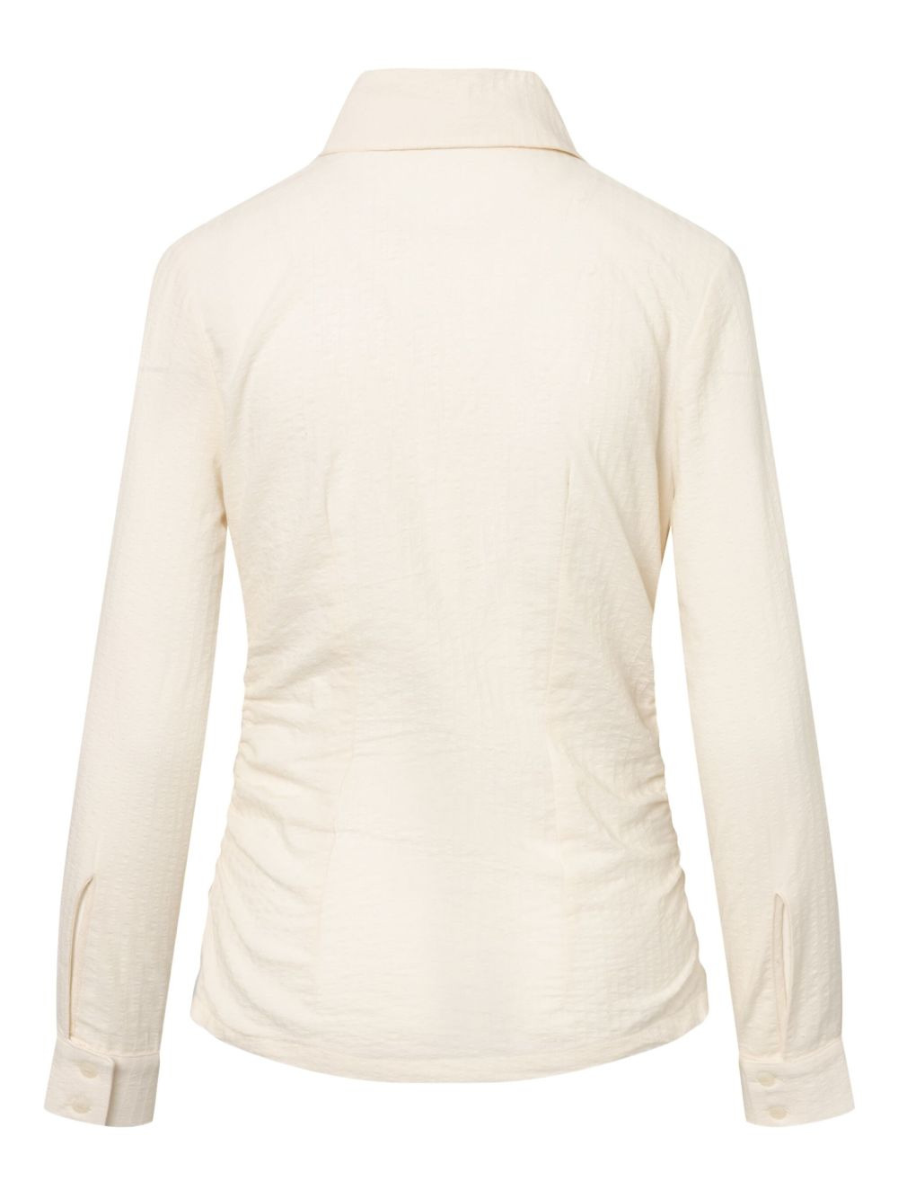gathered button-up shirt - 2