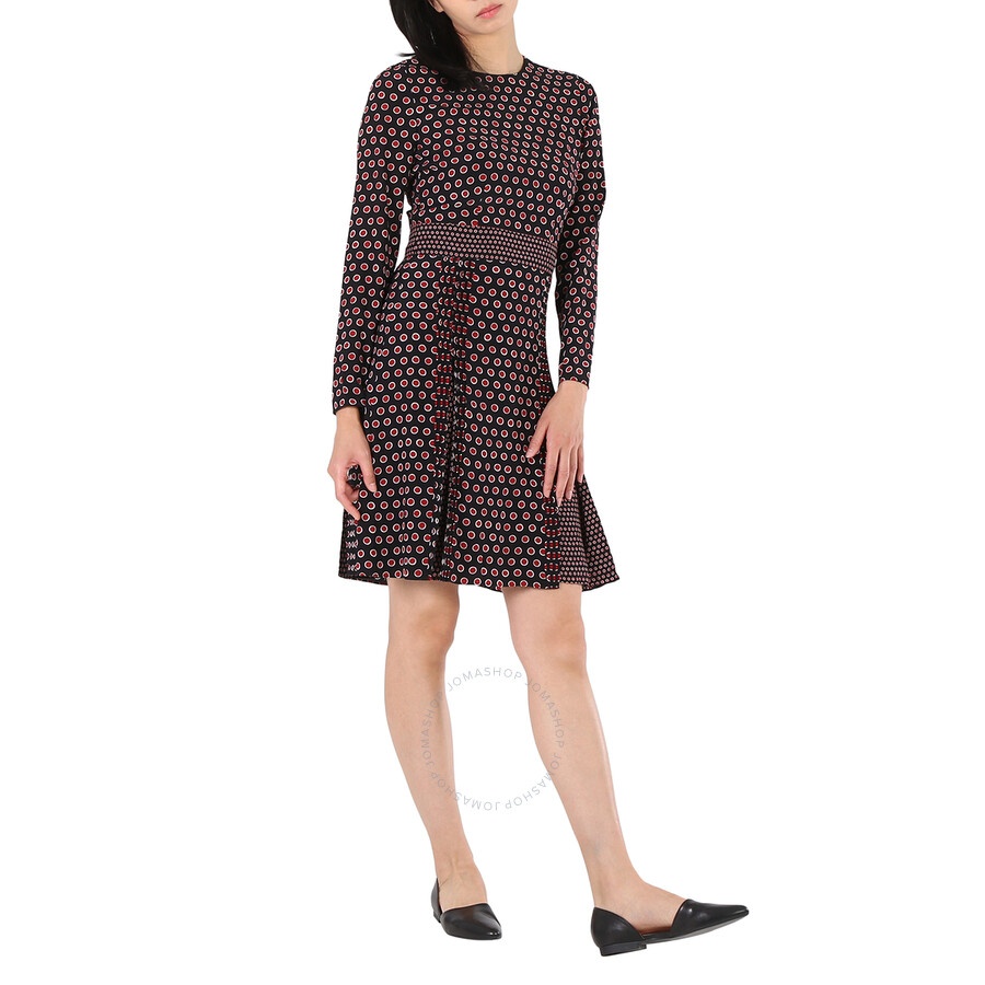 Burberry Spot Print Long-sleeve Silk Dress - 5