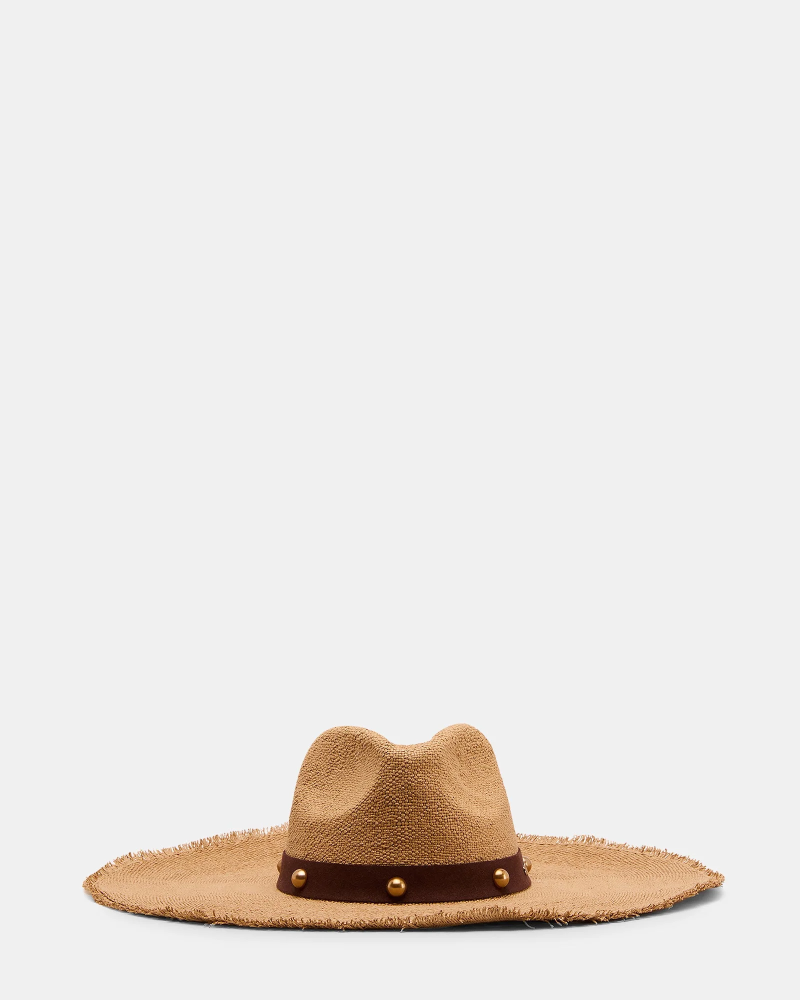 BOHO GLAM STUDS STRAW HAT TAN - 1