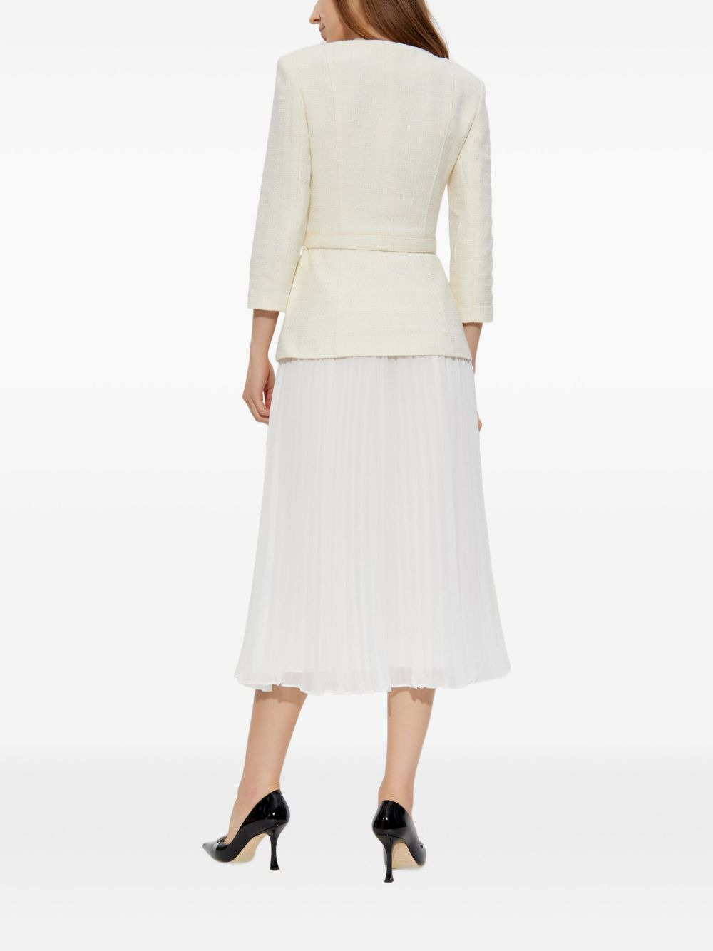 embellished pleated midi dress - 4