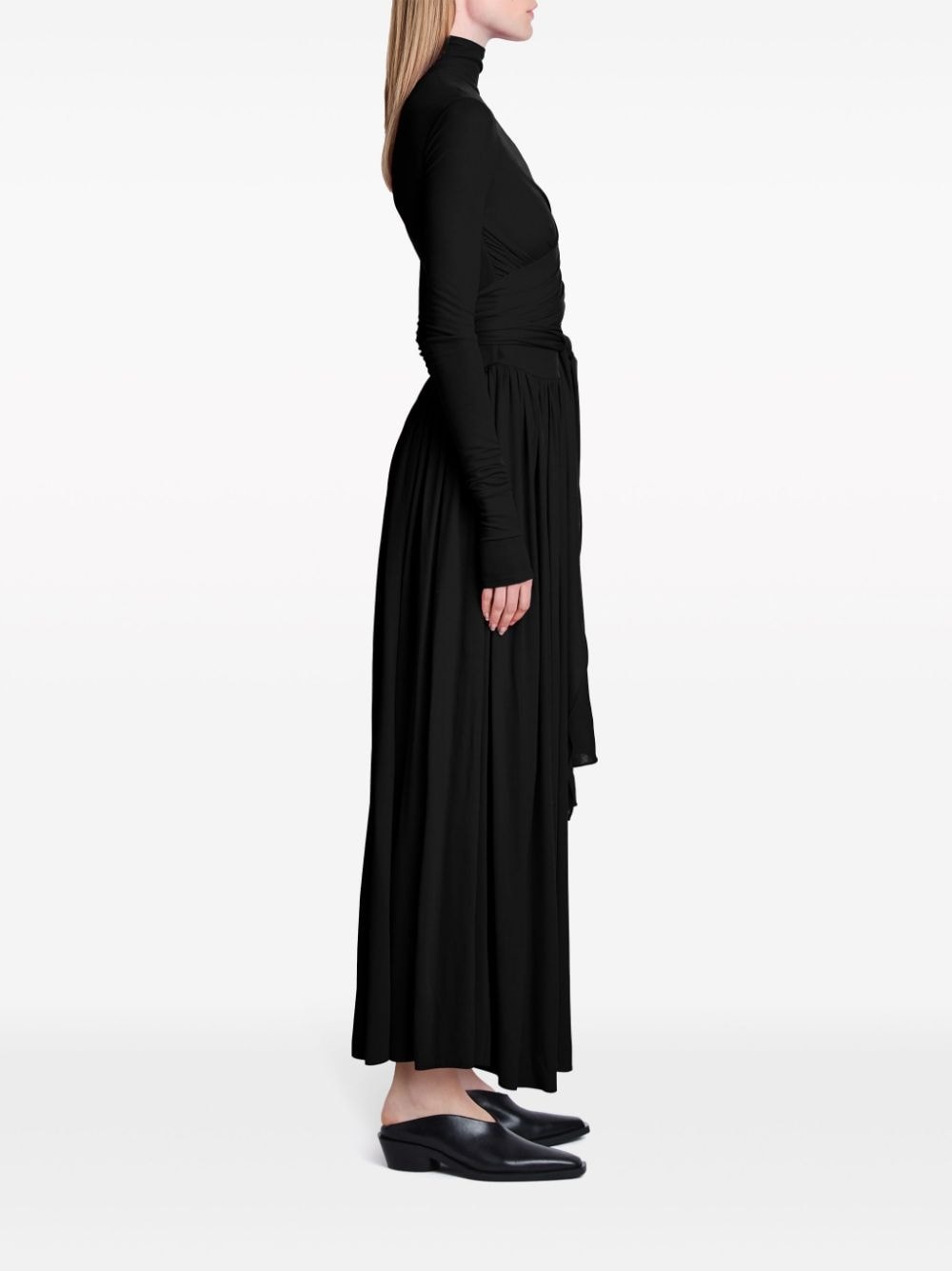 crepe jersey wrap maxi dress - 3