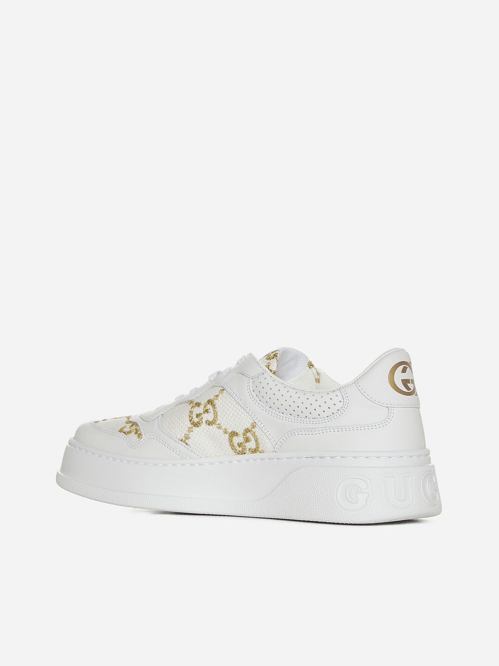 GG canvas and leather sneakers - 3