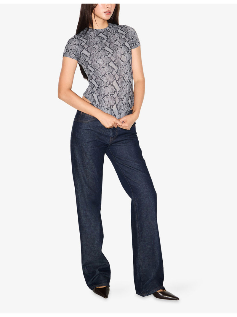 SKIMS Fits Everybody Snake-Print Short-Sleeve Stretch-Jersey T-Shirt outlook