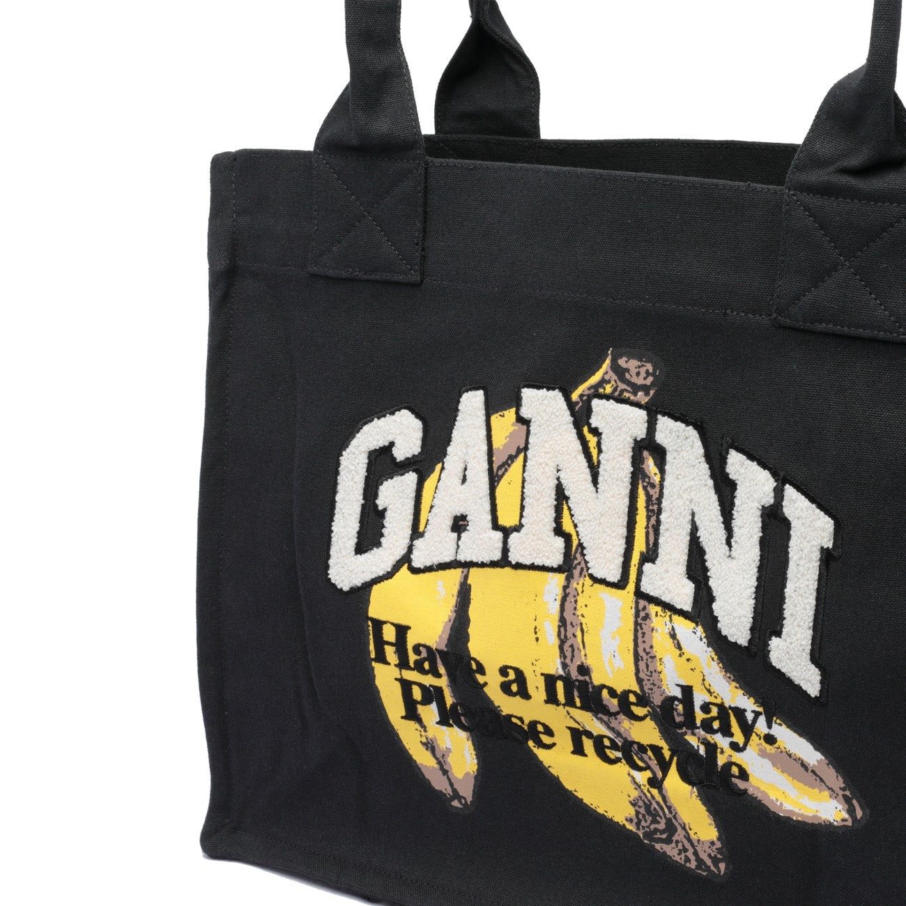 Ganni Women Large Banana Print  Easy Logo Shopper Bag - 4
