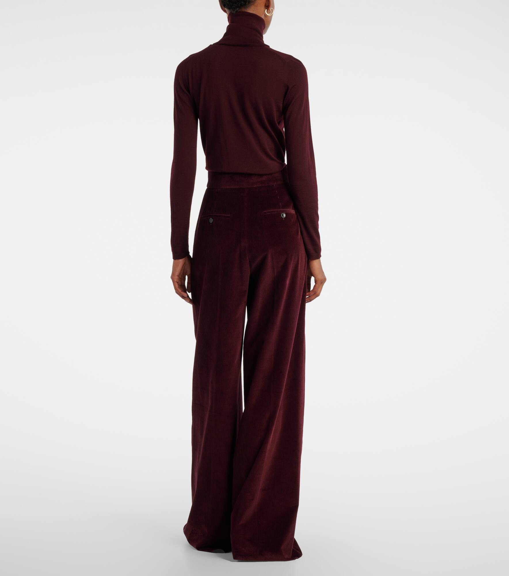 High-rise cotton corduroy wide-leg pants - 3