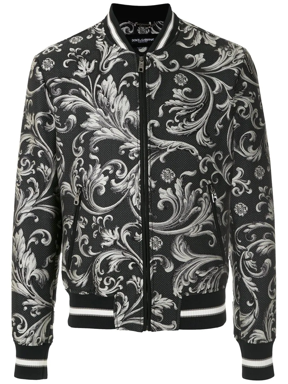 Baroque-print bomber jacket - 1