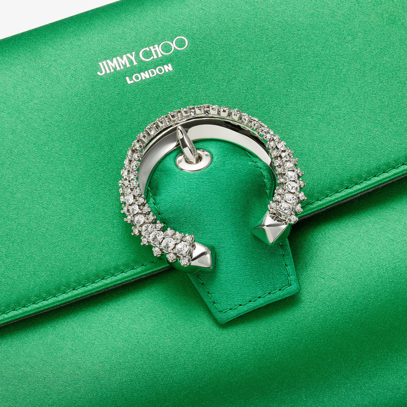 Soft Madeline
Malachite Satin Mini Bag with Crystal Buckle 6