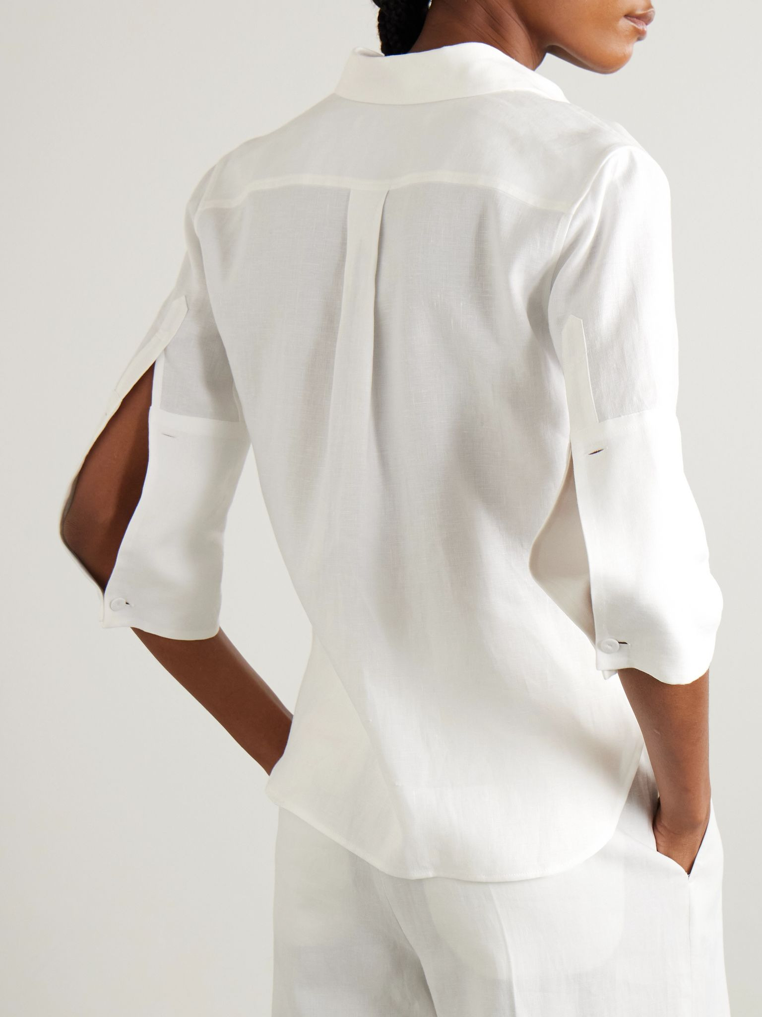Linen shirt White - 4