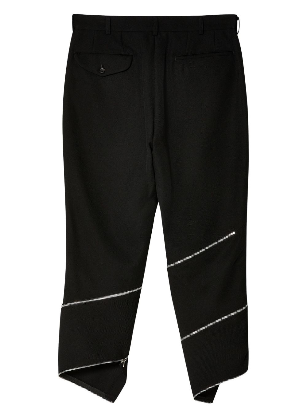 zip wool cropped trousers - 2