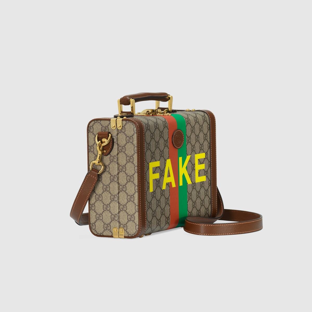 'Fake/Not' print beauty case - 11