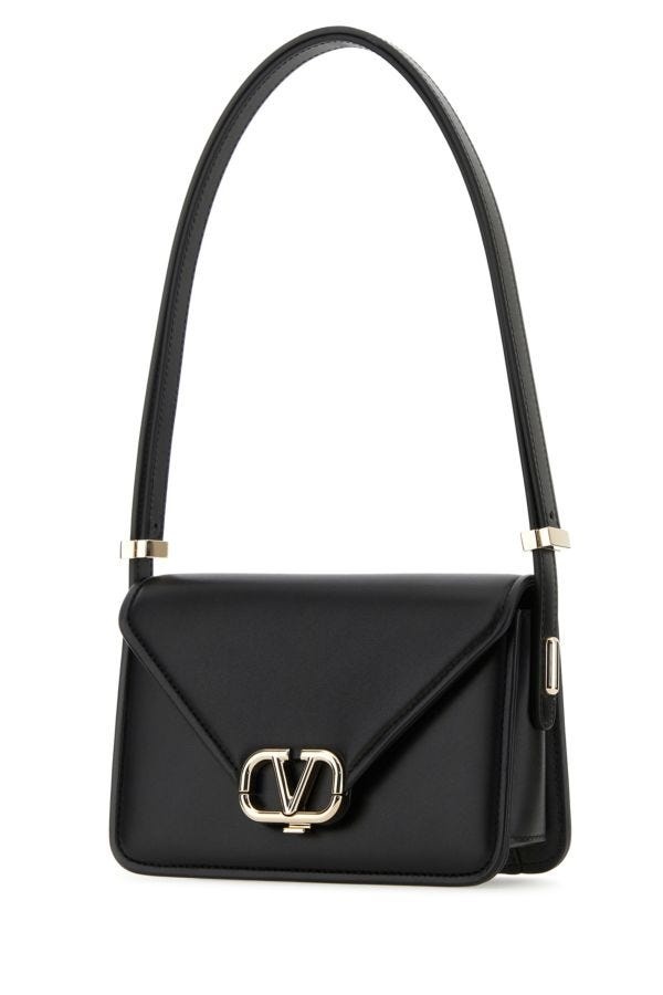 Valentino Garavani Woman Black Leather Vlogo Crossbody Bag - 2