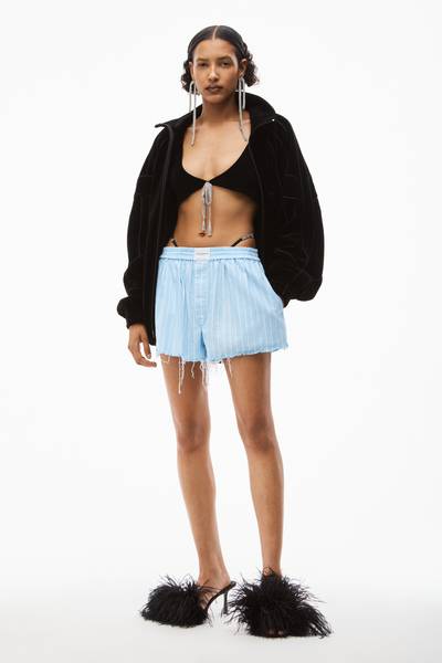 Alexander Wang FRAYED BOXER IN STRIPE OXFORD outlook