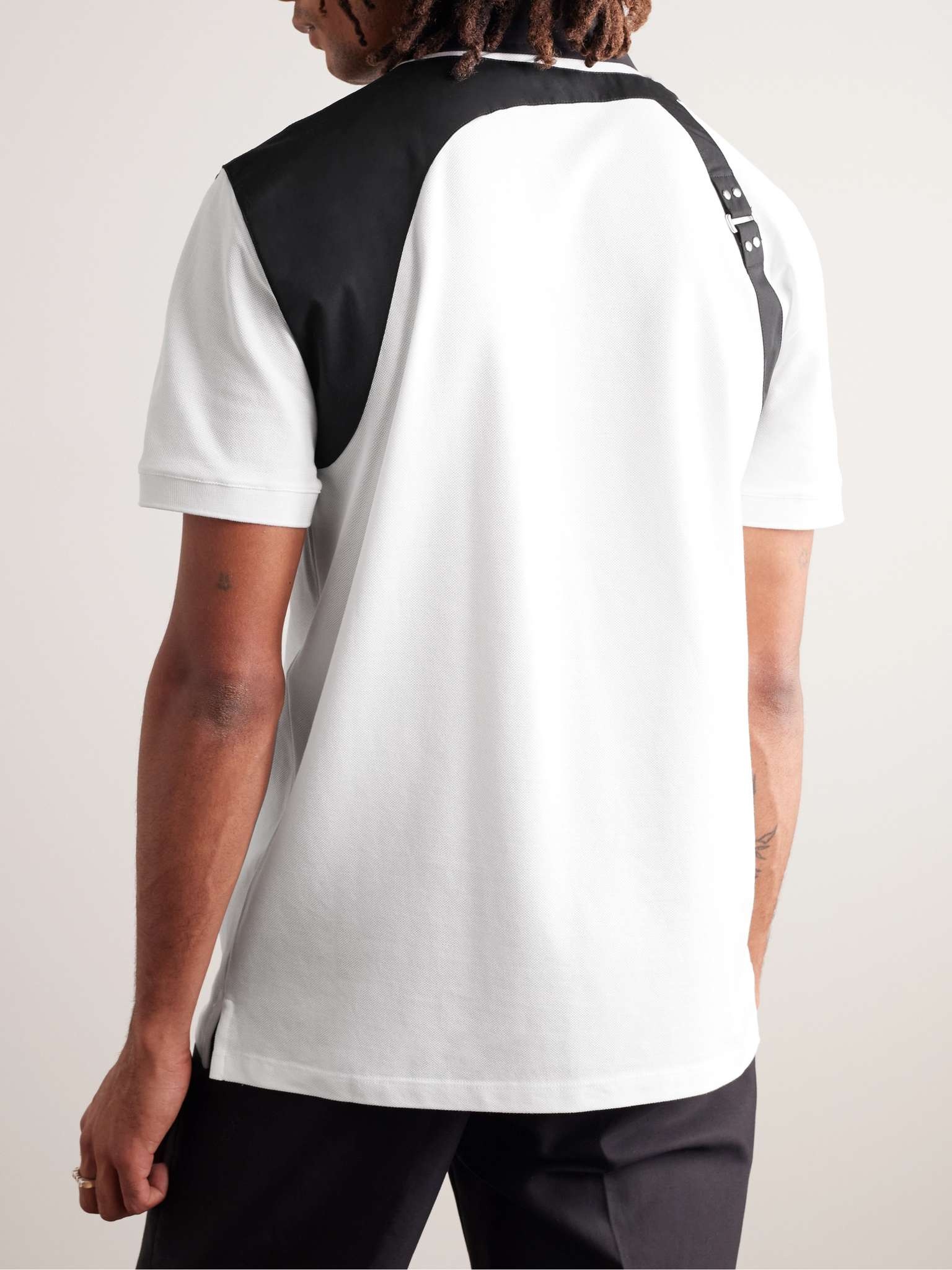 Harness-Detailed Cotton-Piqué Polo Shirt - 4