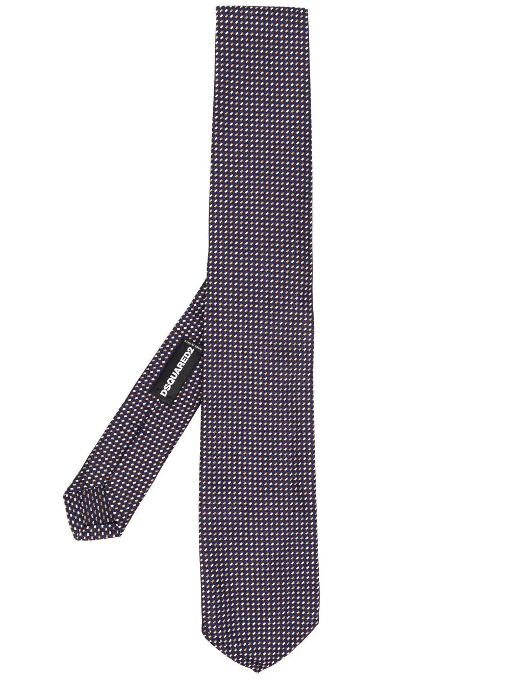 patterned silk tie - 1