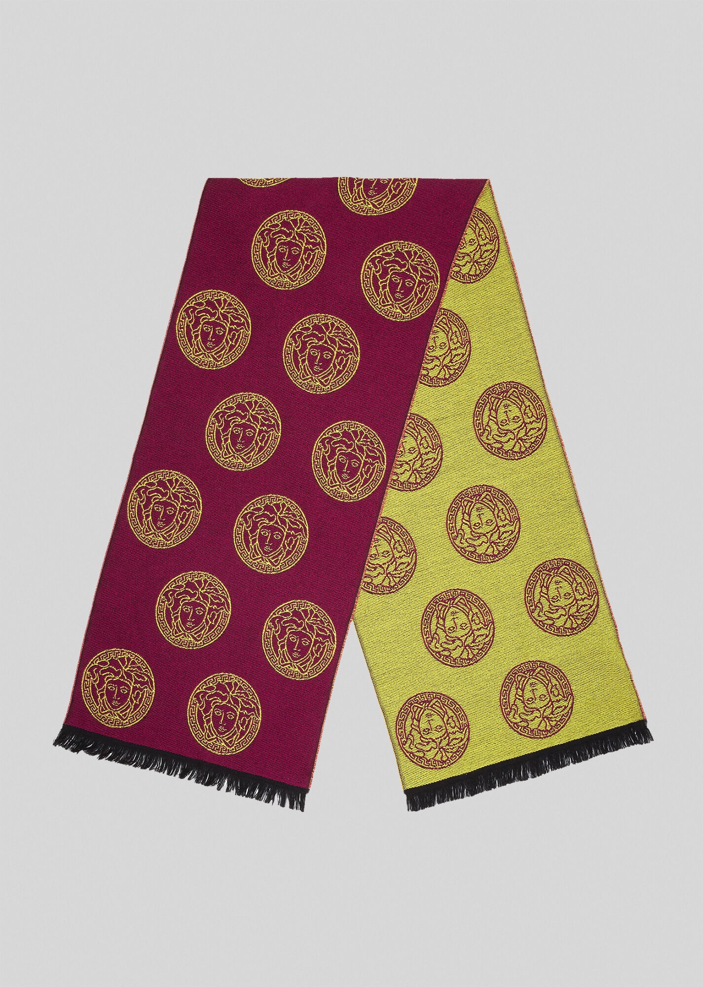 Medusa Pattern Jacquard Wool Scarf - 1