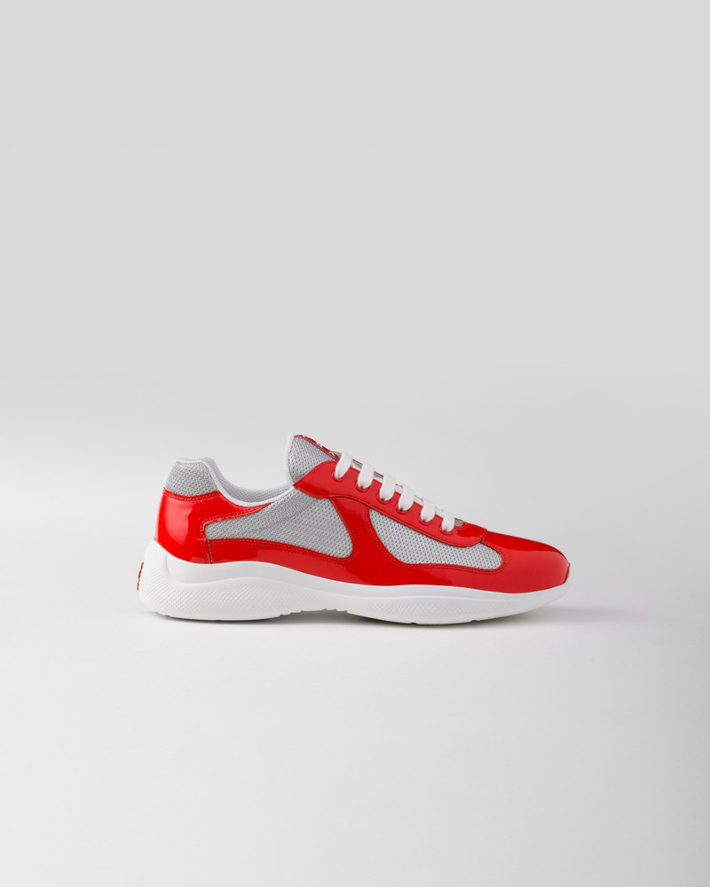 Prada Patent leather and technical fabric Prada America's Cup sneakers outlook