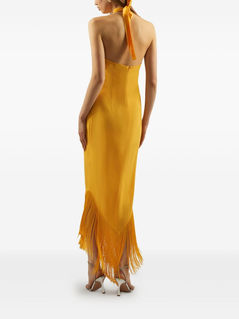 Nina fringed-hem maxi dress - 4