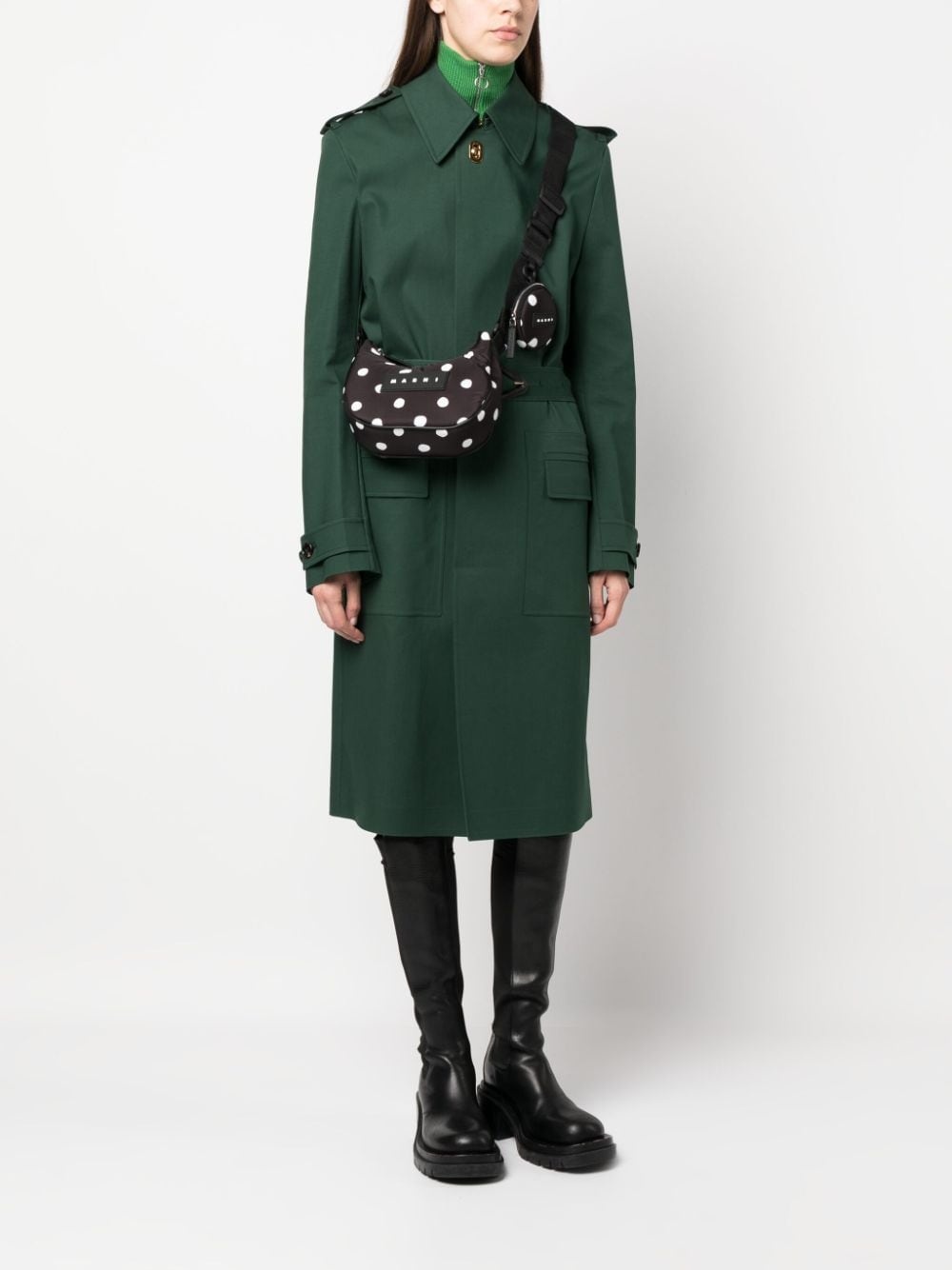 logo-patch polka-dot shoulder bag - 2