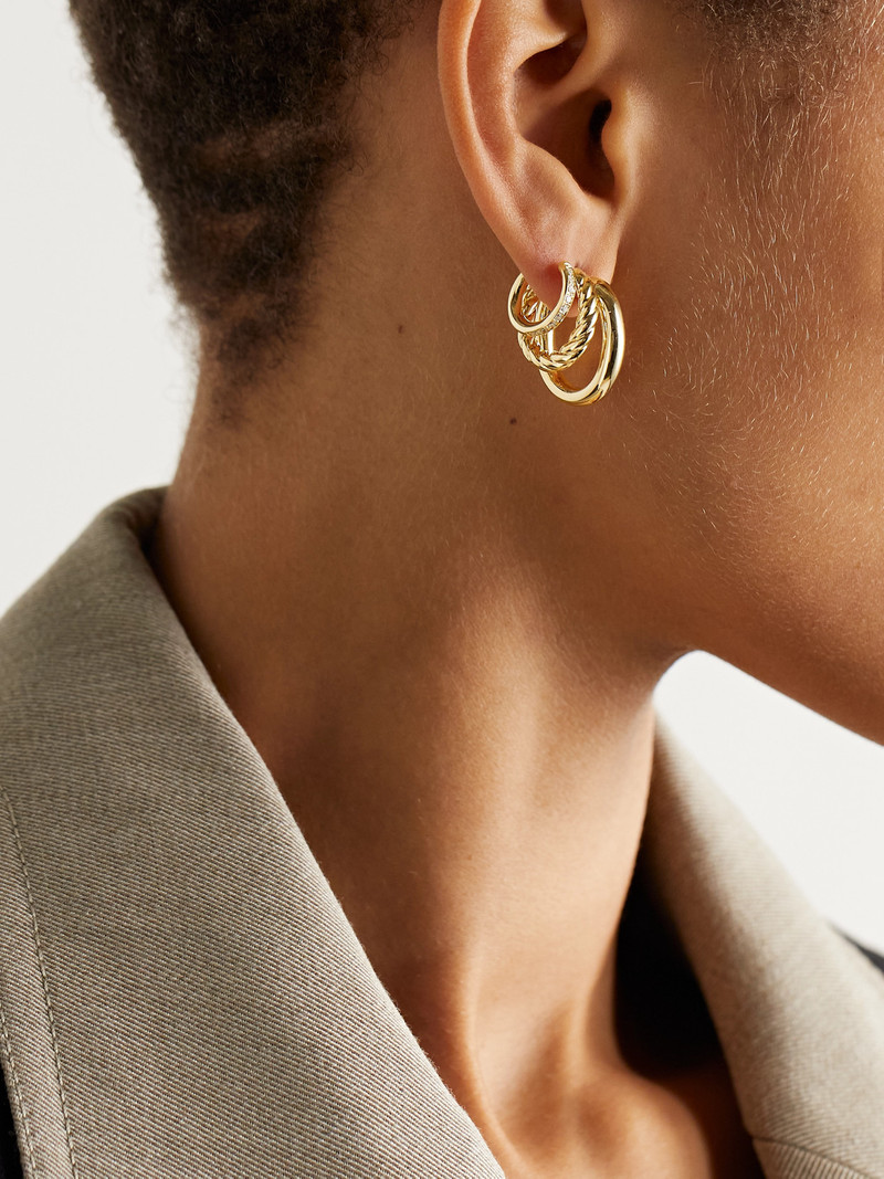 DAVID YURMAN Dy Mercer 18-karat Gold Diamond Hoop Earrings outlook