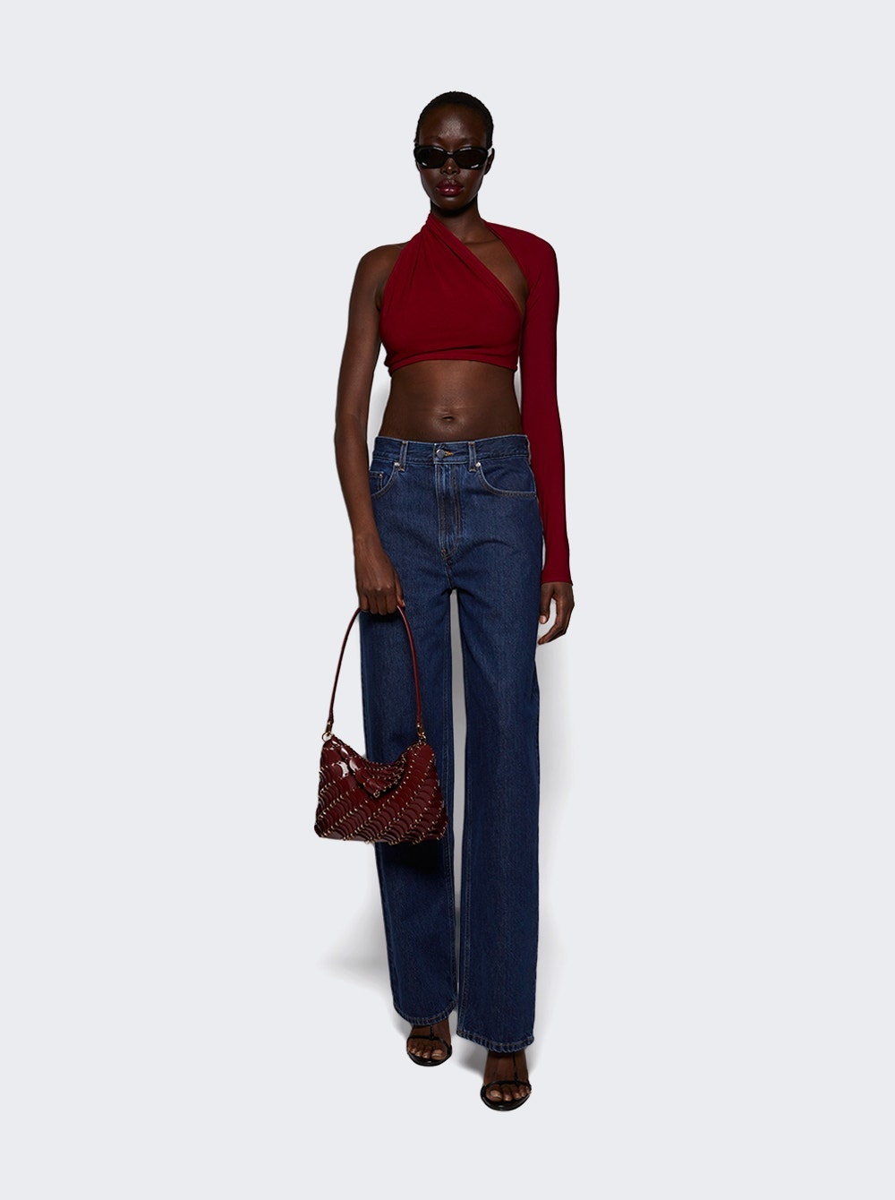 Slash Crepe Jersey Top Grenat - 2