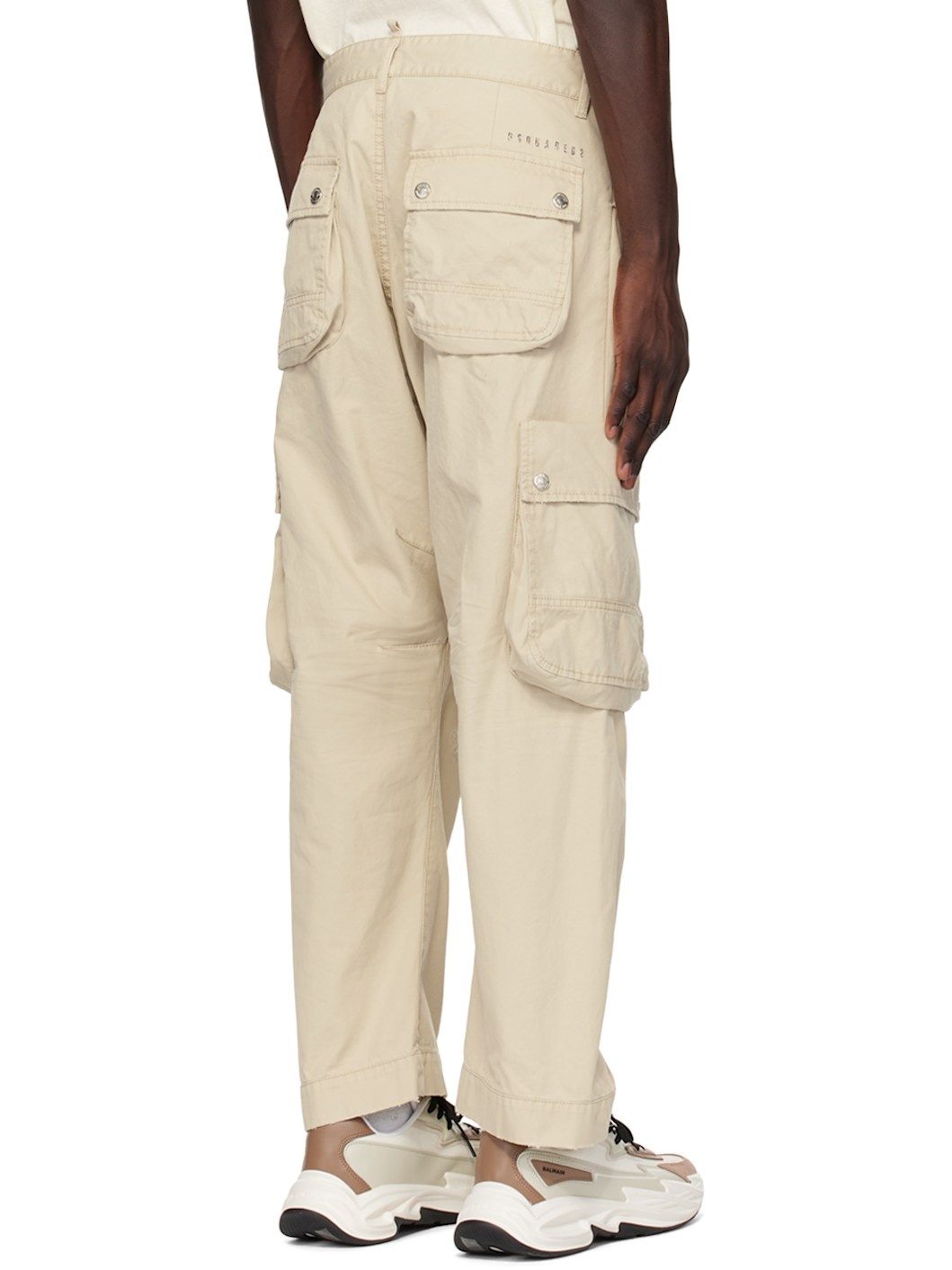 Beige Multipocket Cargo Pants - 3