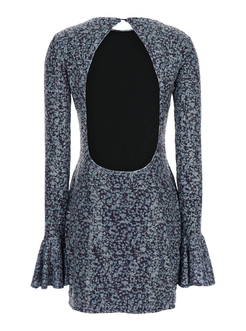 Rotate Women Mini Blue Backless Dress With All-Over Sequins Woman - 2