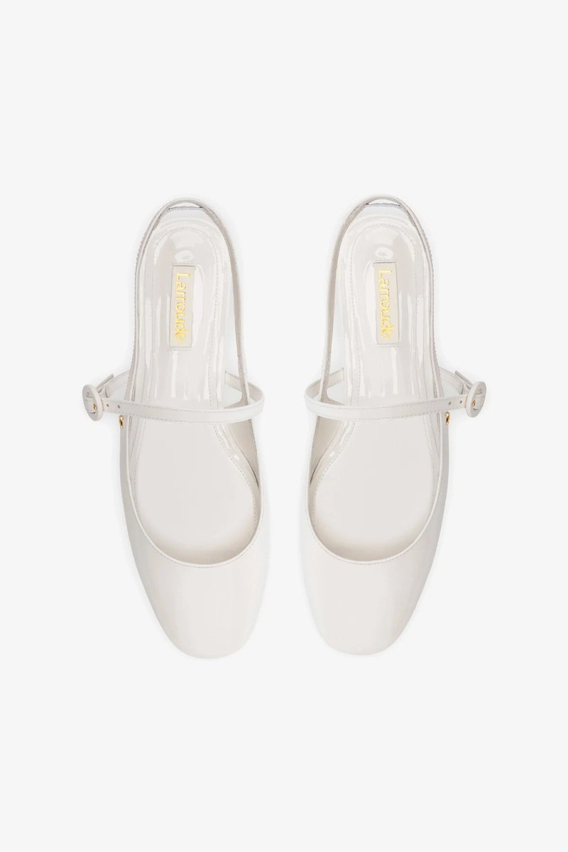Georgina Ballet Flat In White Patent Leather 7