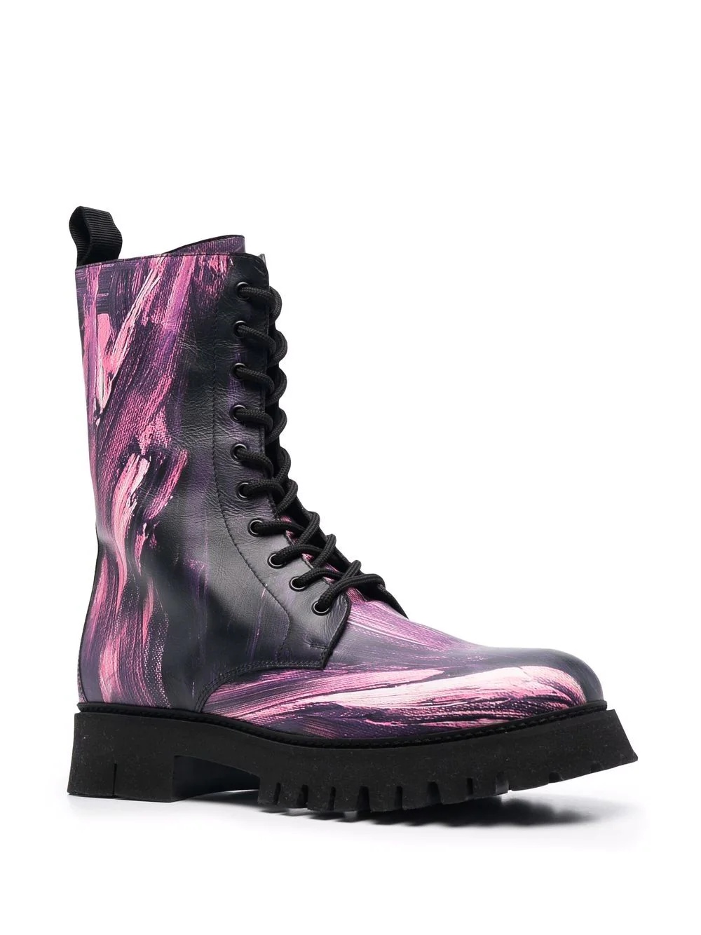 paint-splatter combat boots - 2