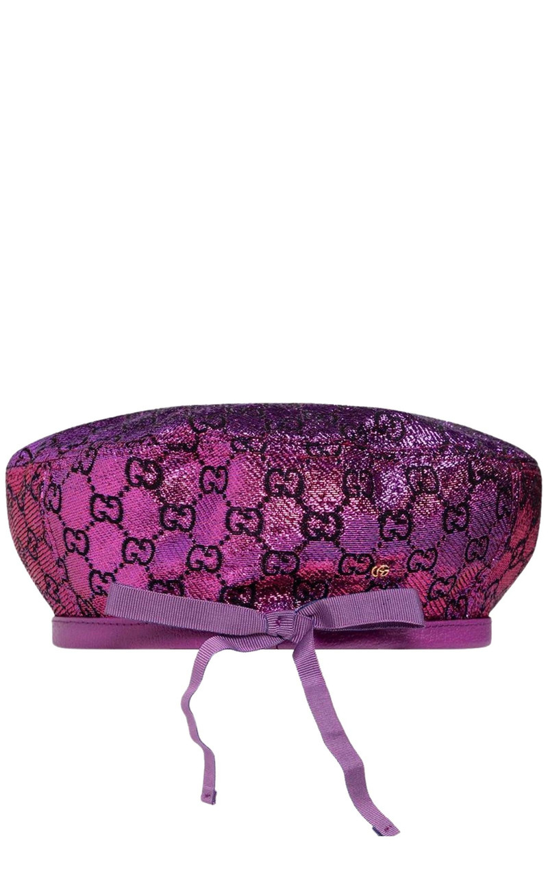 Monogram Metallic Effect Beret 1