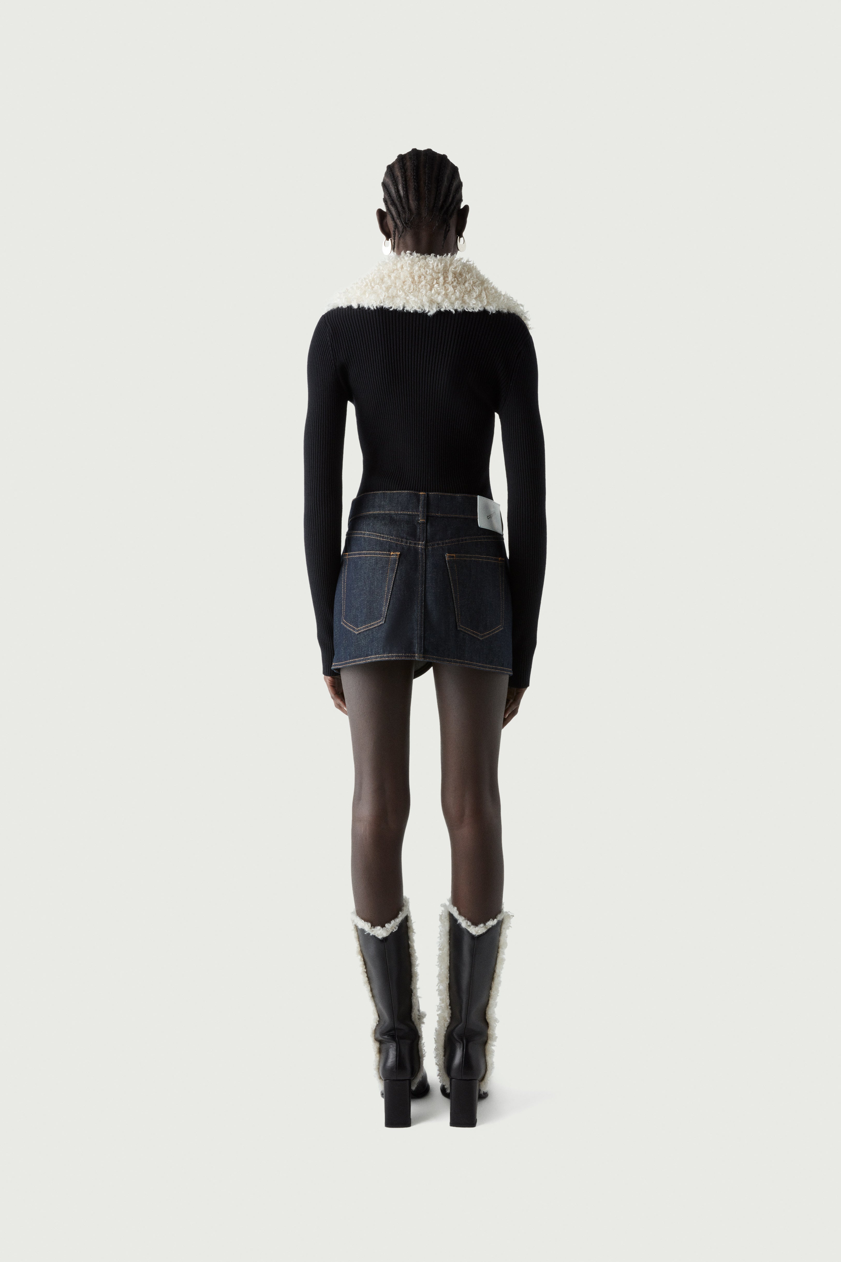 Denim Mini Skirt - 4