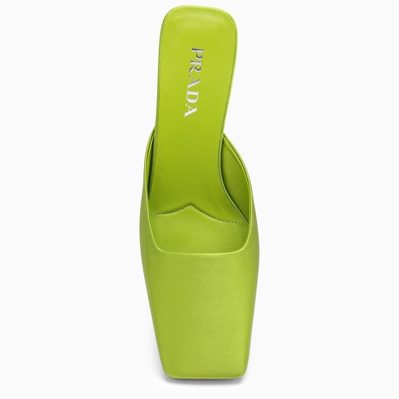 Prada Prada Fern Green Satin Sabot Women luosophy REVERSIBLE