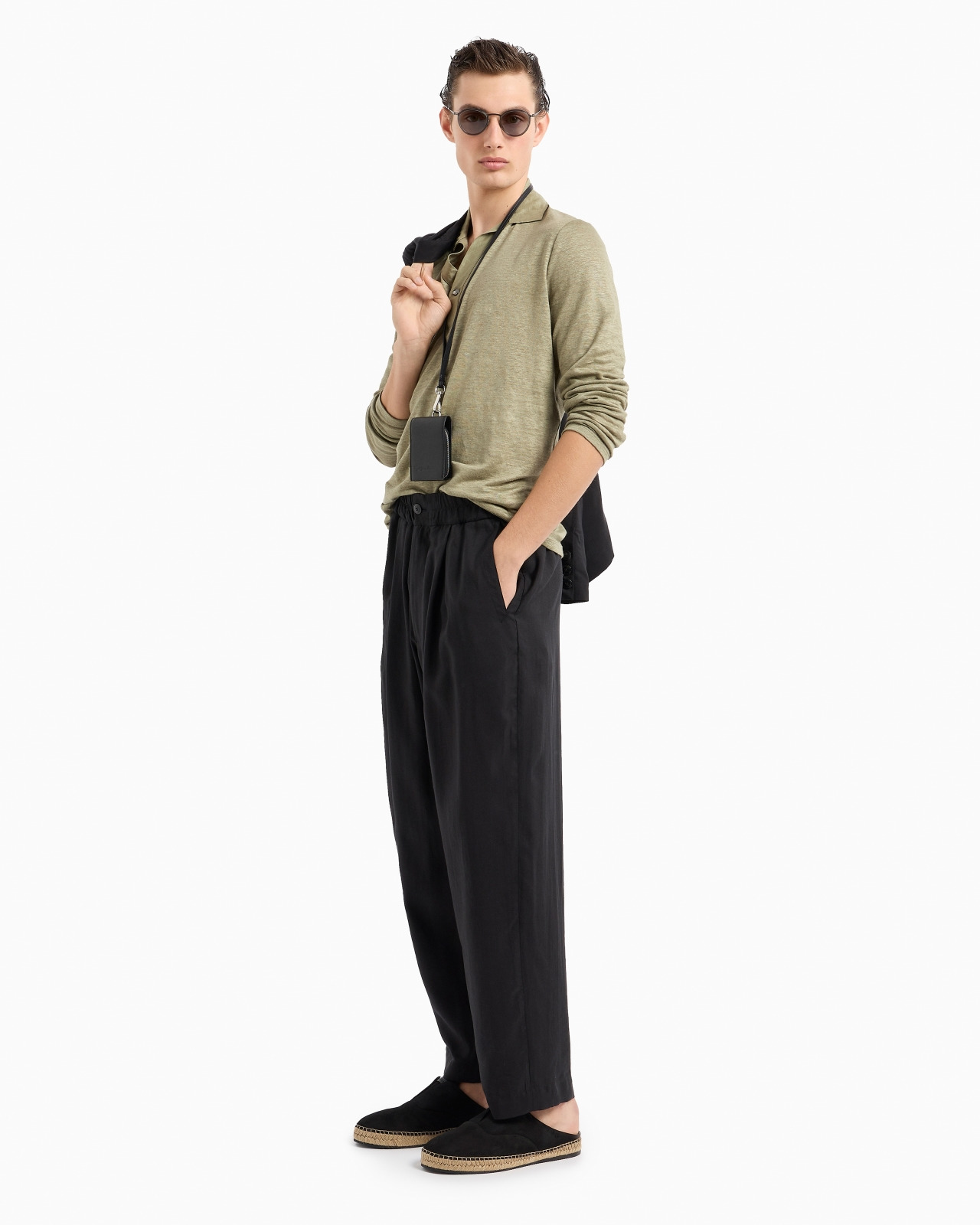 ASV one-pleat trousers in Lyocell and silk canvas - 4