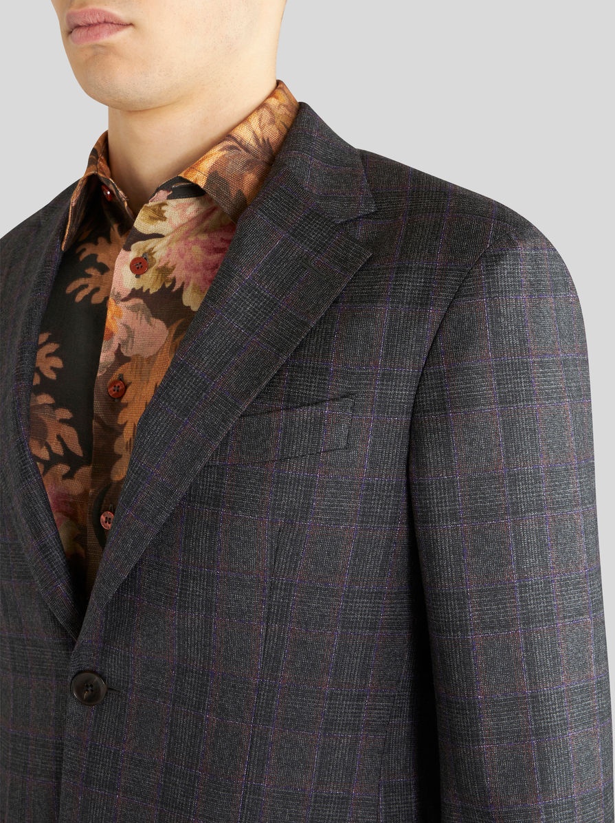 CHECK WOOL AND CASHMERE SUIT - 2