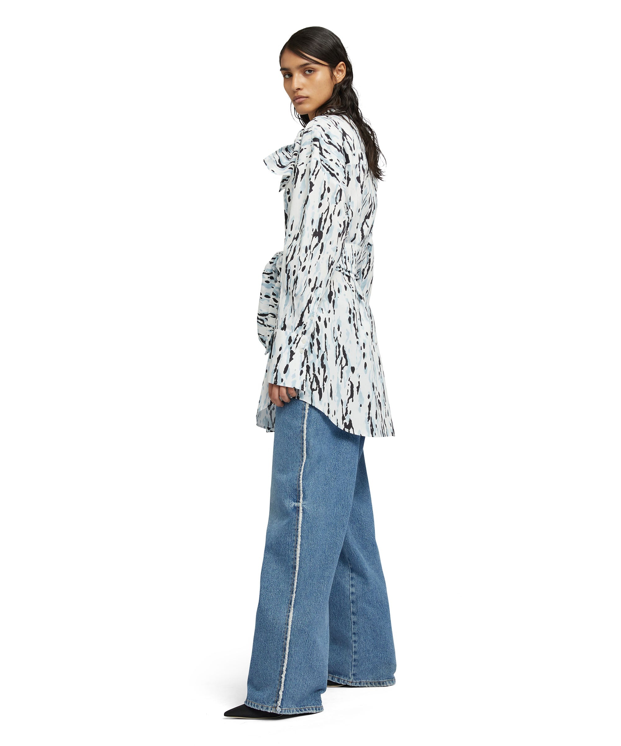 Poplin cotton "Wild Illusion Print" shirt - 5
