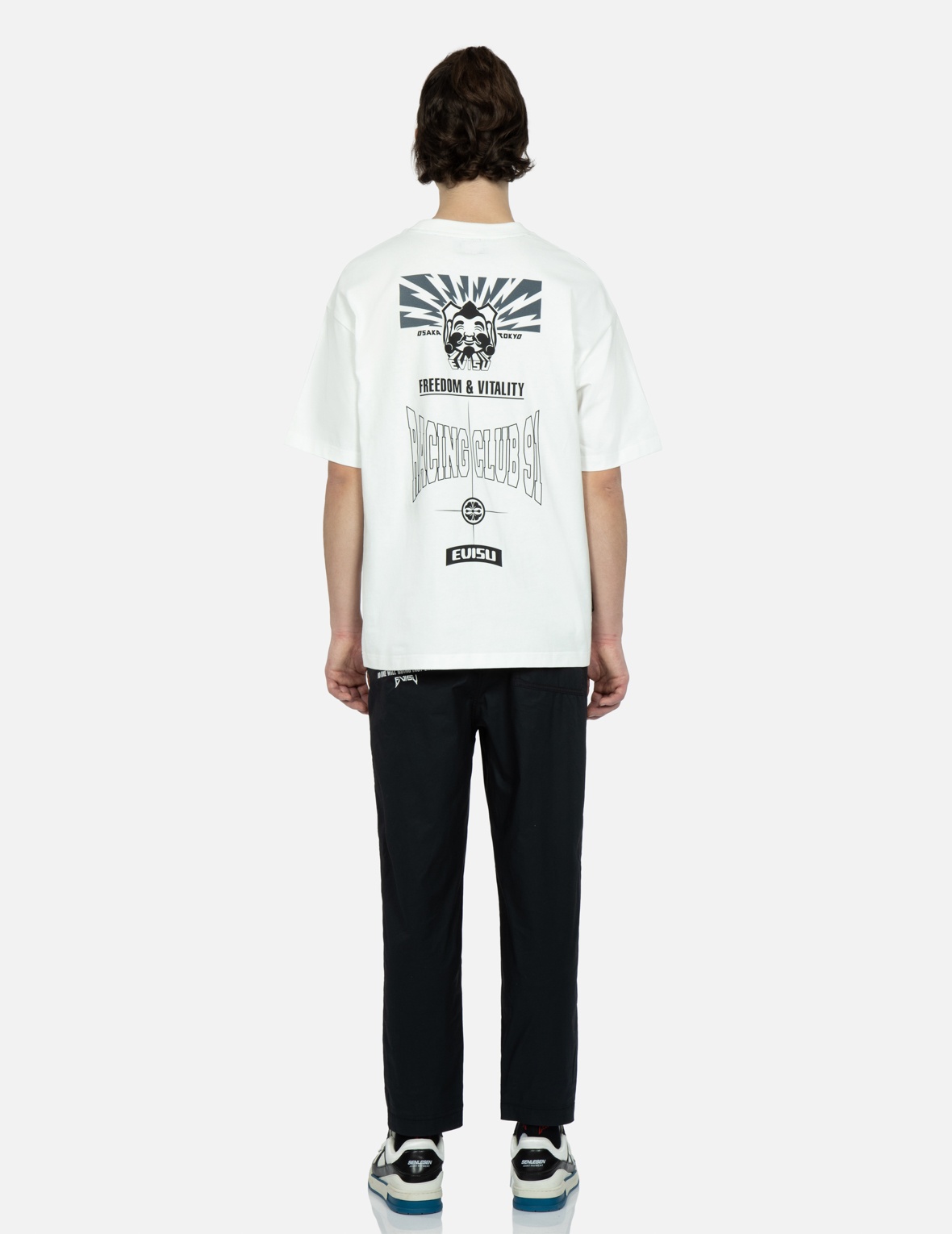 SEAGULL AND SLOGAN EMBROIDERY RELAX-FIT PANTS - 6