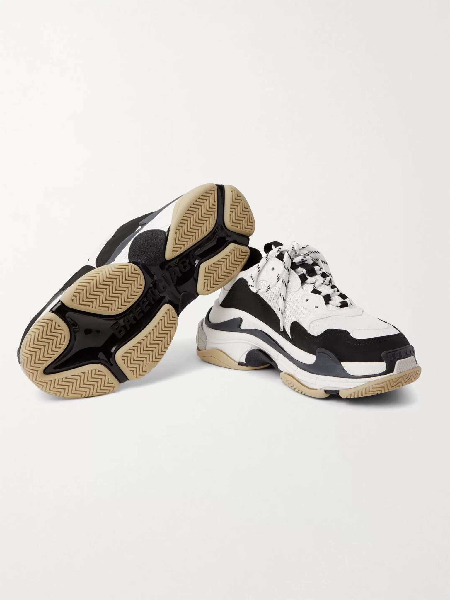 Triple S Mesh, Faux Nubuck and Faux Leather Sneakers - 7