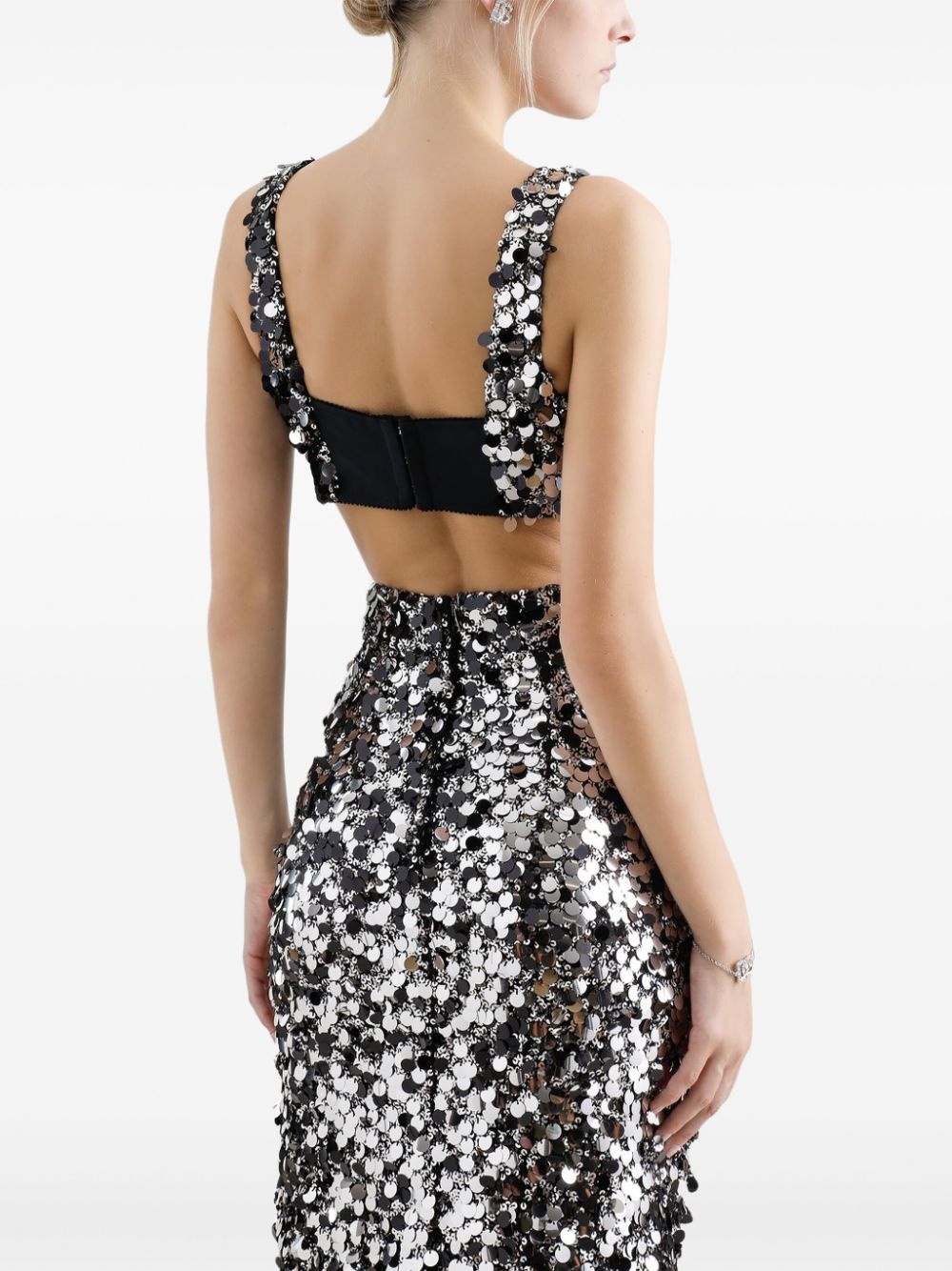 sequin-embellished cropped top - 5