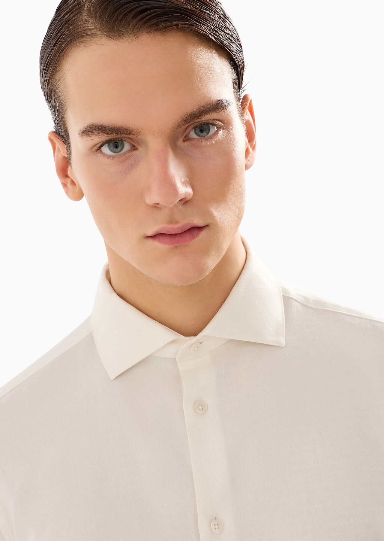 Poplin shirt with embossed EA logo - 5