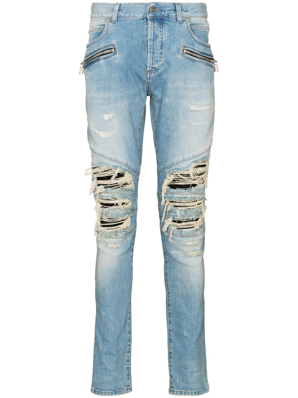 distressed-effect skinny jeans - 1