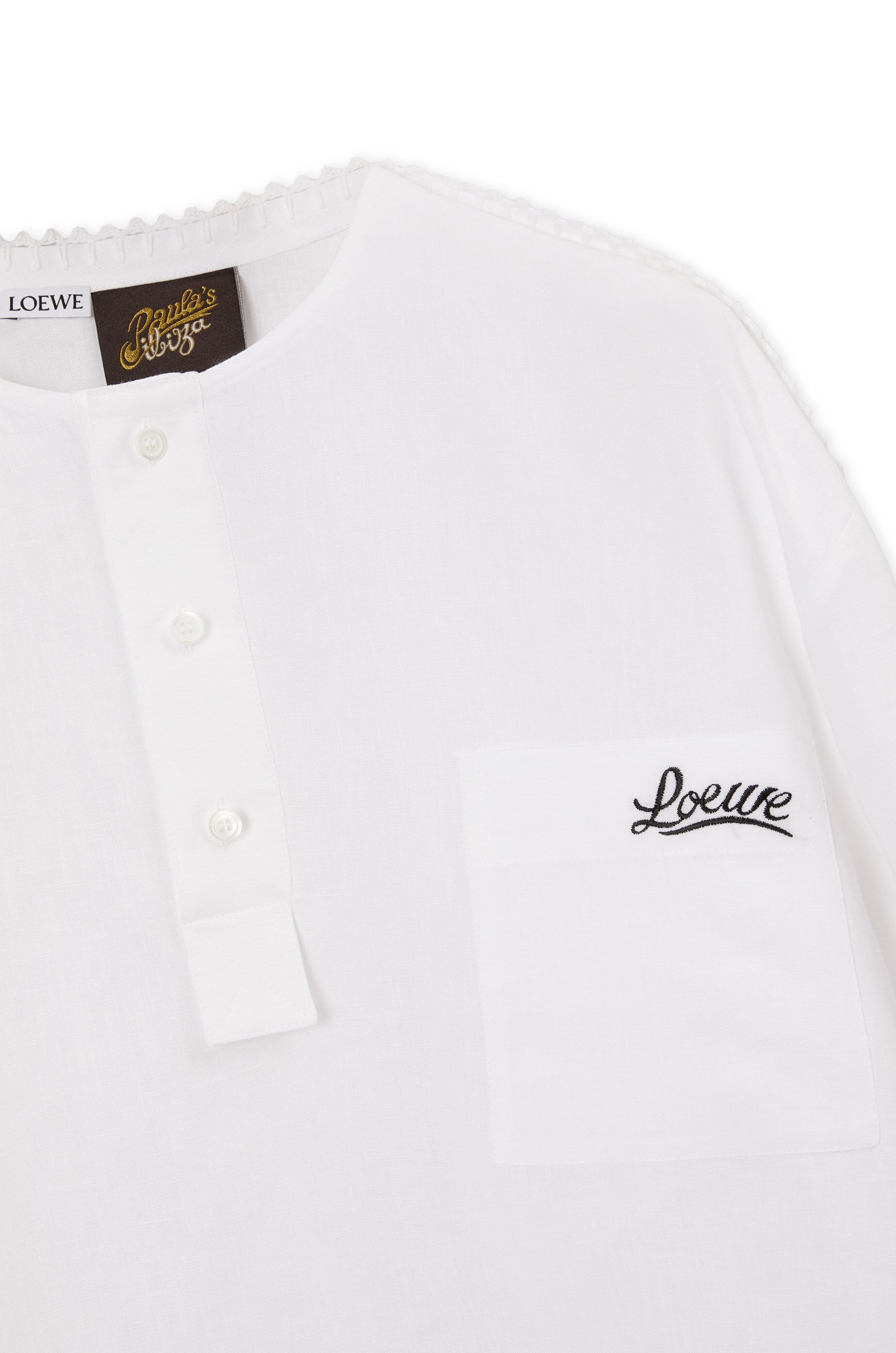 Buttoned pullover shirt in linen - 3