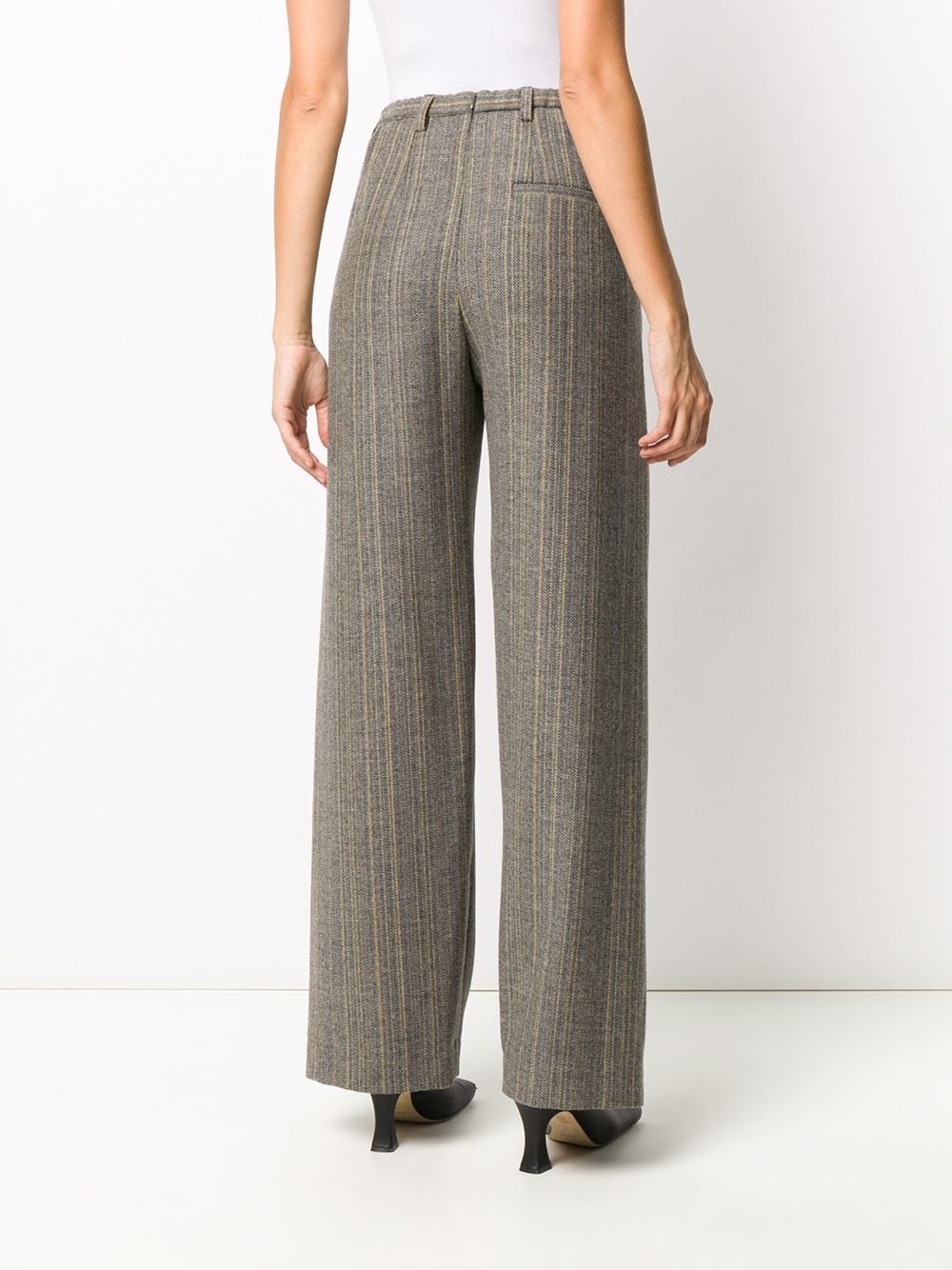 wide leg wool trousers - 4