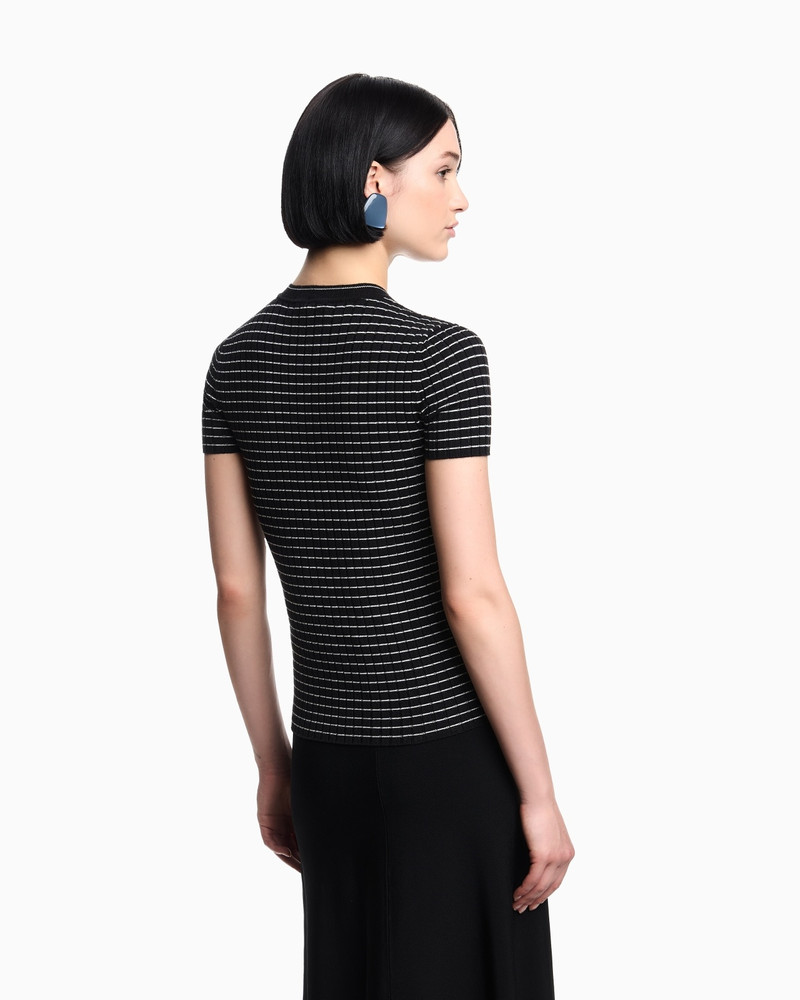 RIBBED T-SHIRT WITH STRIPED MOTIF 3