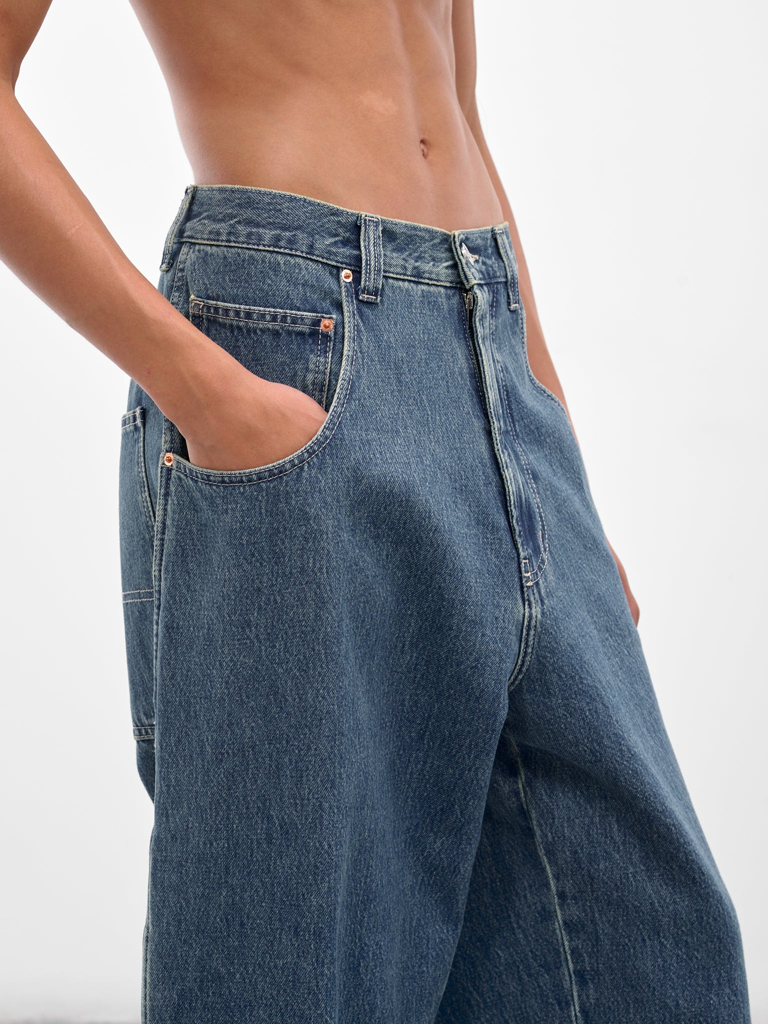 Blue Hip Hop Denim Jeans - 4