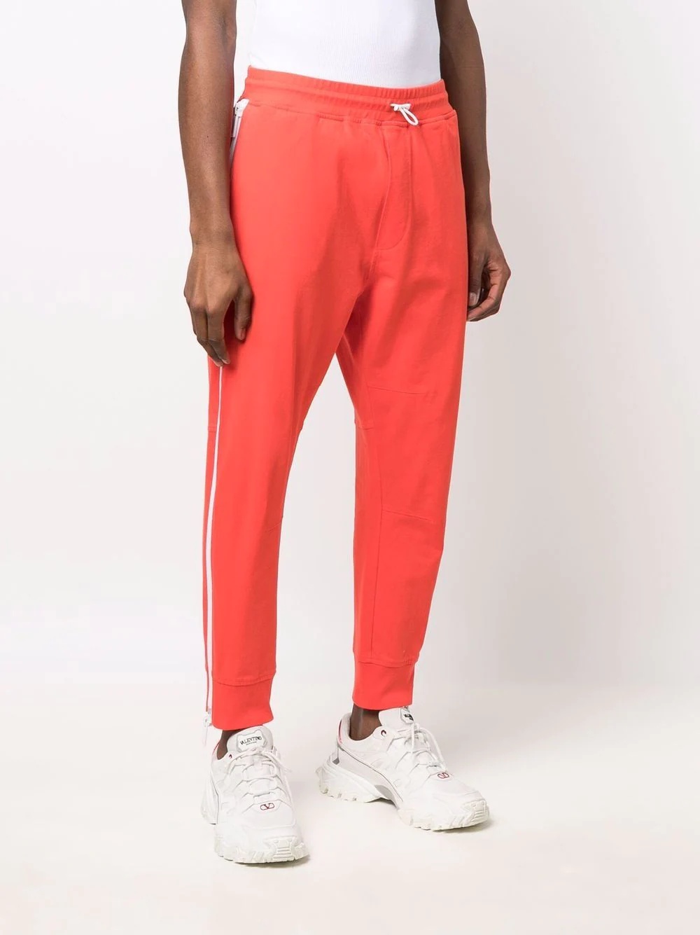 striped-edge drawstring-waist track pants - 3