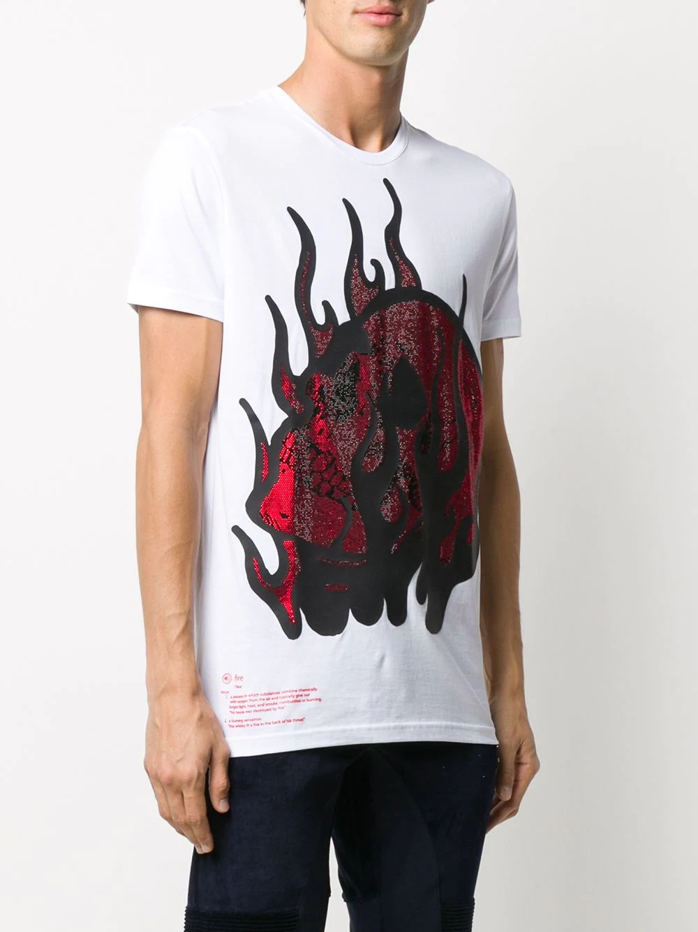 Skull on Fire studded T-shirt - 3